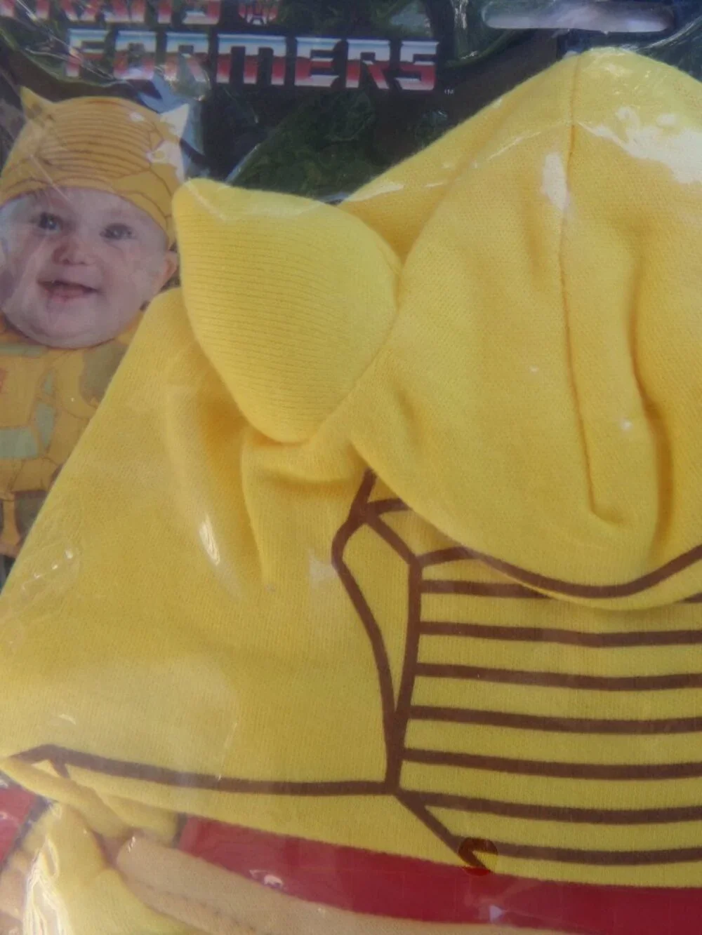 New Trans Formers Baby Bib Hat Costume Bumblebee Bourdon Size 0-12 months
